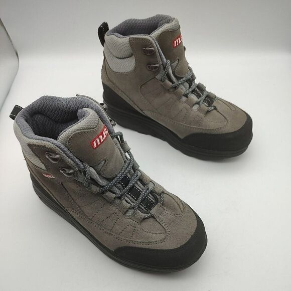 MBT Outdoor Hightop Rocker Boot Lace Up Leather Walker Gray Black GUC Size 5.5 - Picture 1 of 11